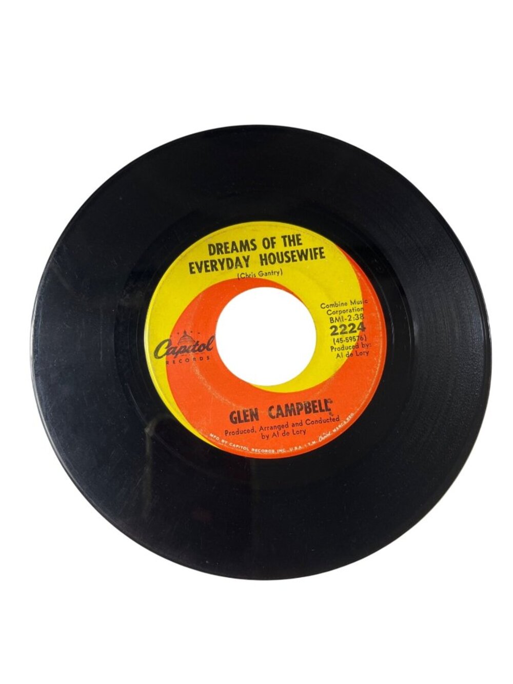 Glen Campbell 7" Vinyl 45 RPM - Dreams Of The Everyday Housewife & Kelli Hoedown